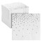 100-Pack Confetti Foil Silver Cocktail Napkins, 3-Ply Disposable Polka Dot Beverage Napkins for Wedding Reception, Bridal Shower, Birthday Party Supplies (5x5 In)